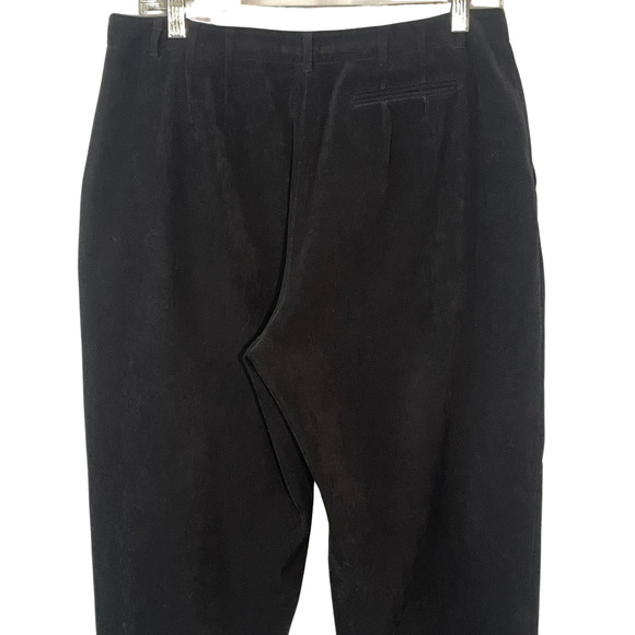 Talbots Petites Sz 12P Dress Pants Tapered Leg 32"x28" Stretch Velour Black - Picture 6 of 7